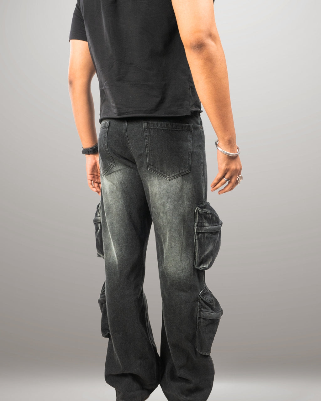 3 Pocket Black Cargo