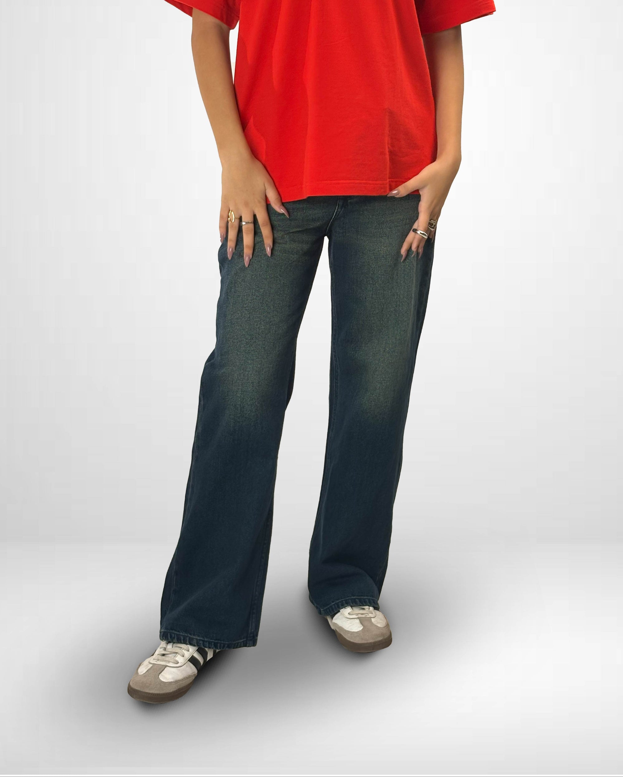 Blue Vintage Straight Fit Denim